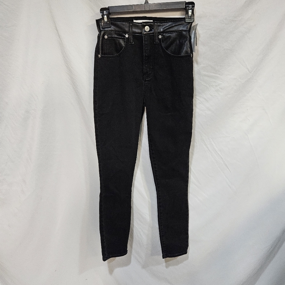 Abercrombie & Fitch The Super Skinny Ankle High Rise Jean Leather Pockets 24/00L